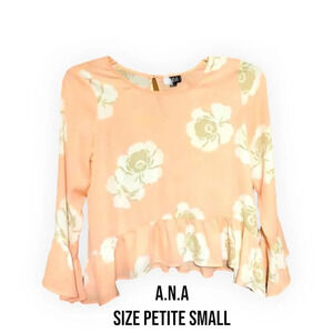 A.n.a Peachy Flowered Blouse Size PS